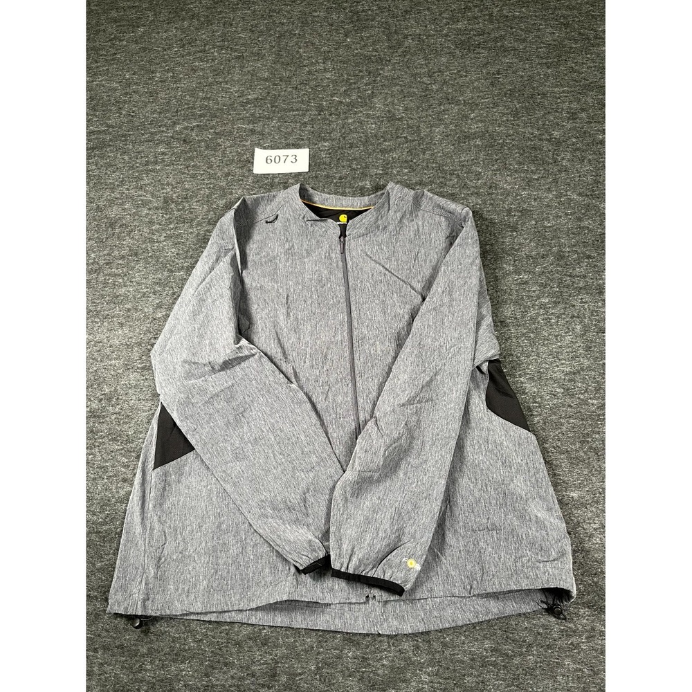 Carhartt Jacket Mens XL Heathered Gray Stretch Full Zip Long Sleeve Workwear‎